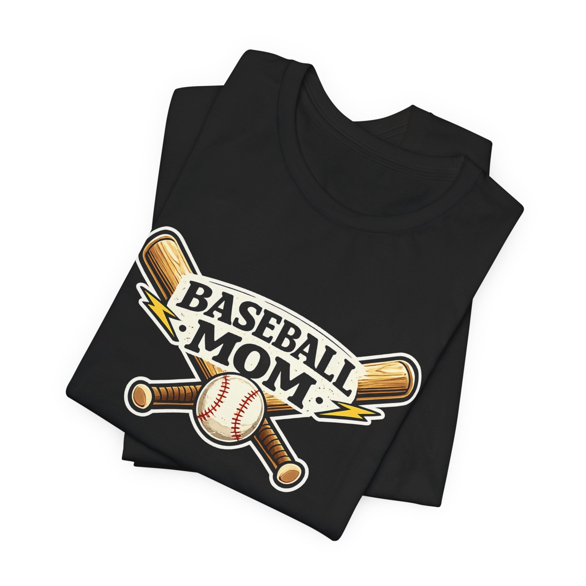Baseball Mom T-Shirt – Retro Crossed Bats & Baseball Graphic Tee