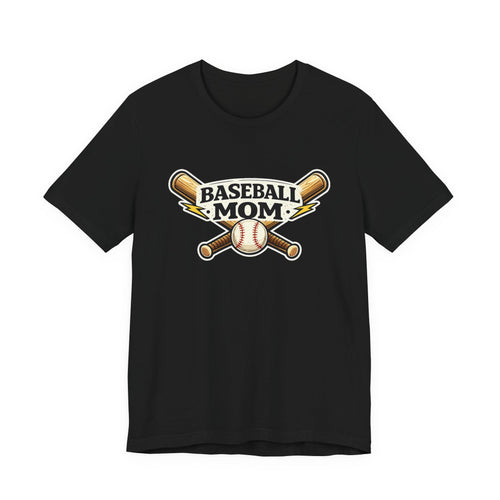 Baseball Mom T-Shirt – Retro Crossed Bats & Baseball Graphic Tee