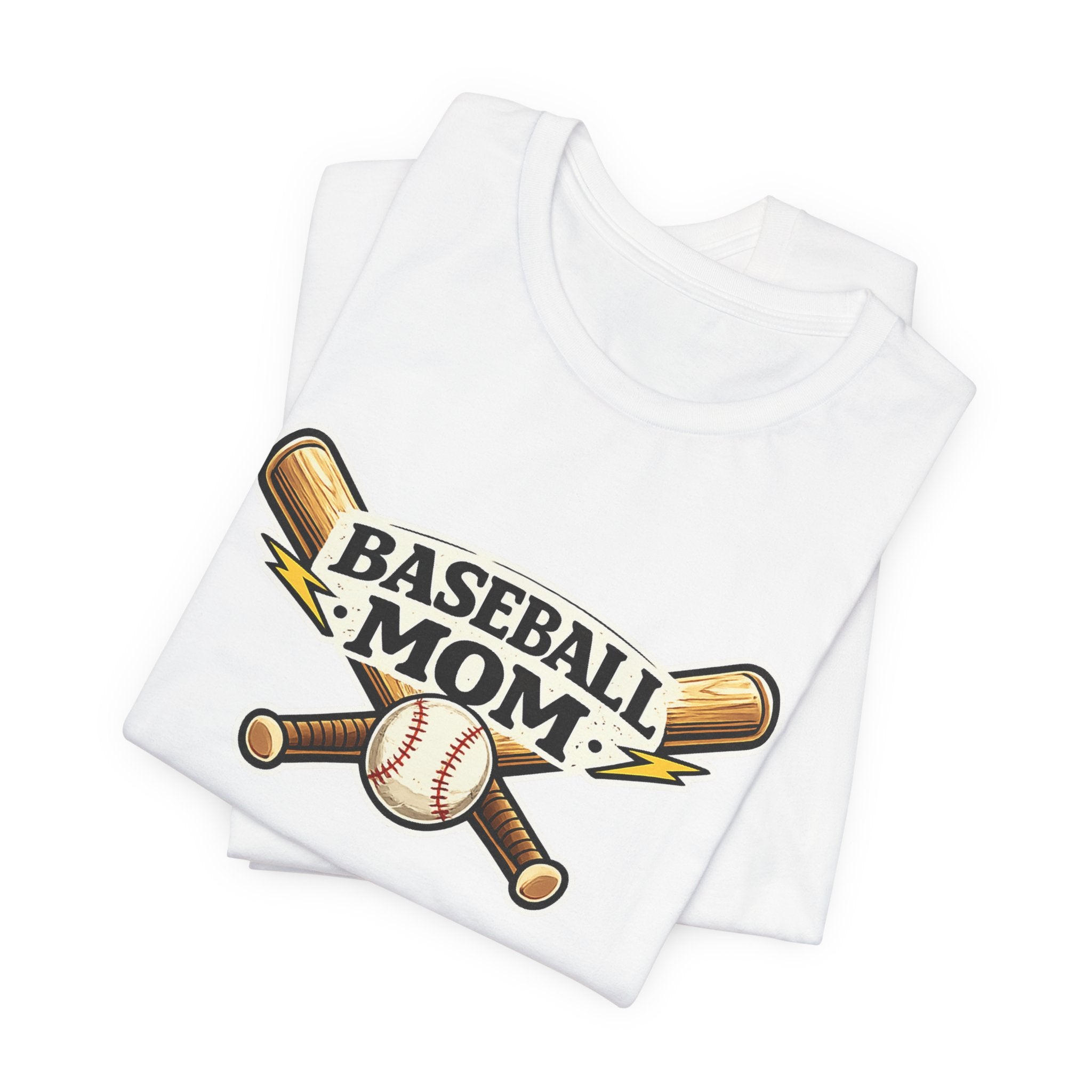 Baseball Mom T-Shirt – Retro Crossed Bats & Baseball Graphic Tee