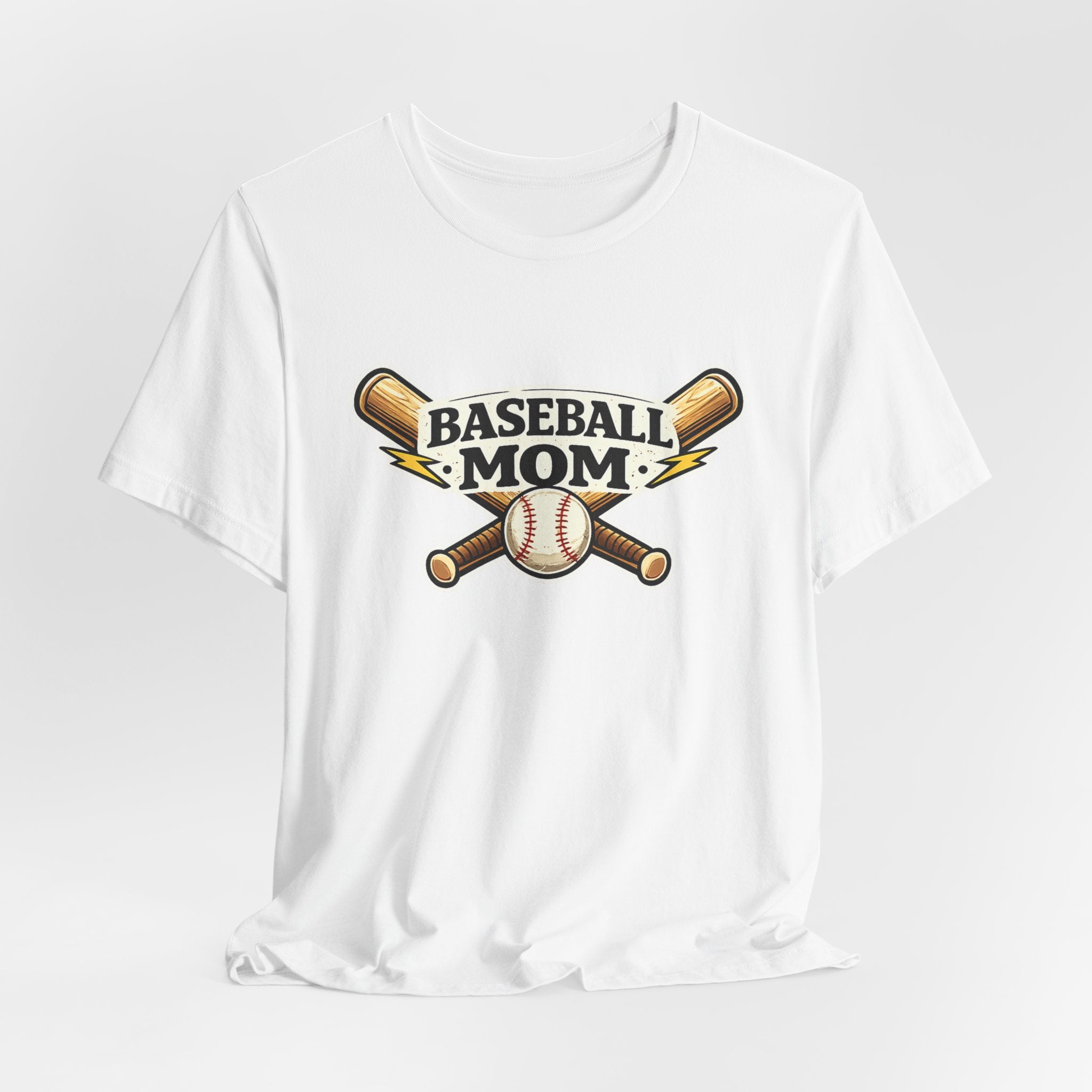 Baseball Mom T-Shirt – Retro Crossed Bats & Baseball Graphic Tee
