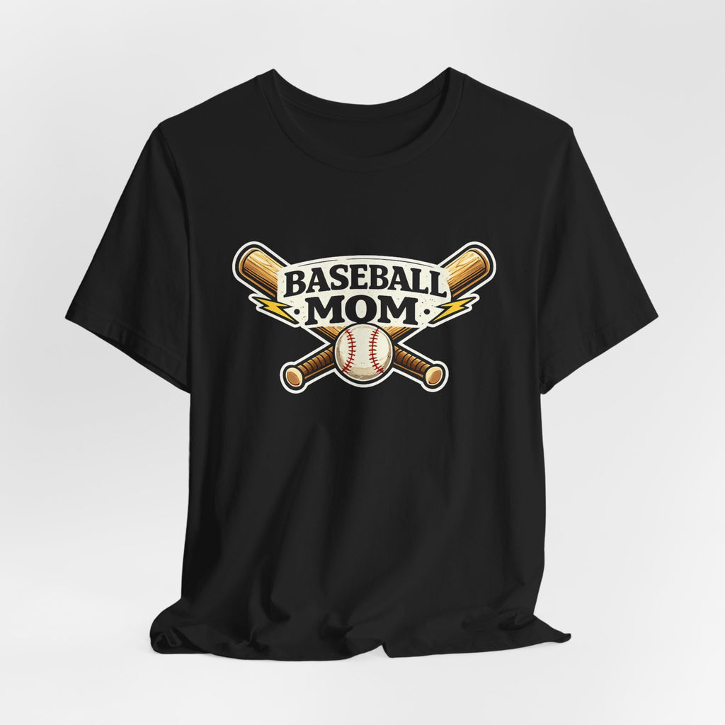 Baseball Mom T-Shirt – Retro Crossed Bats & Baseball Graphic Tee