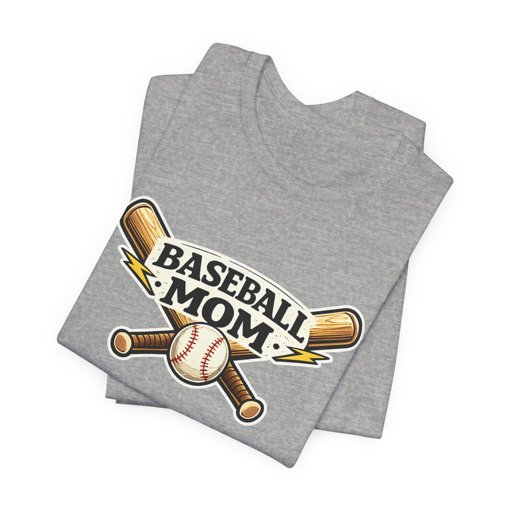 Baseball Mom T-Shirt – Retro Crossed Bats & Baseball Graphic Tee