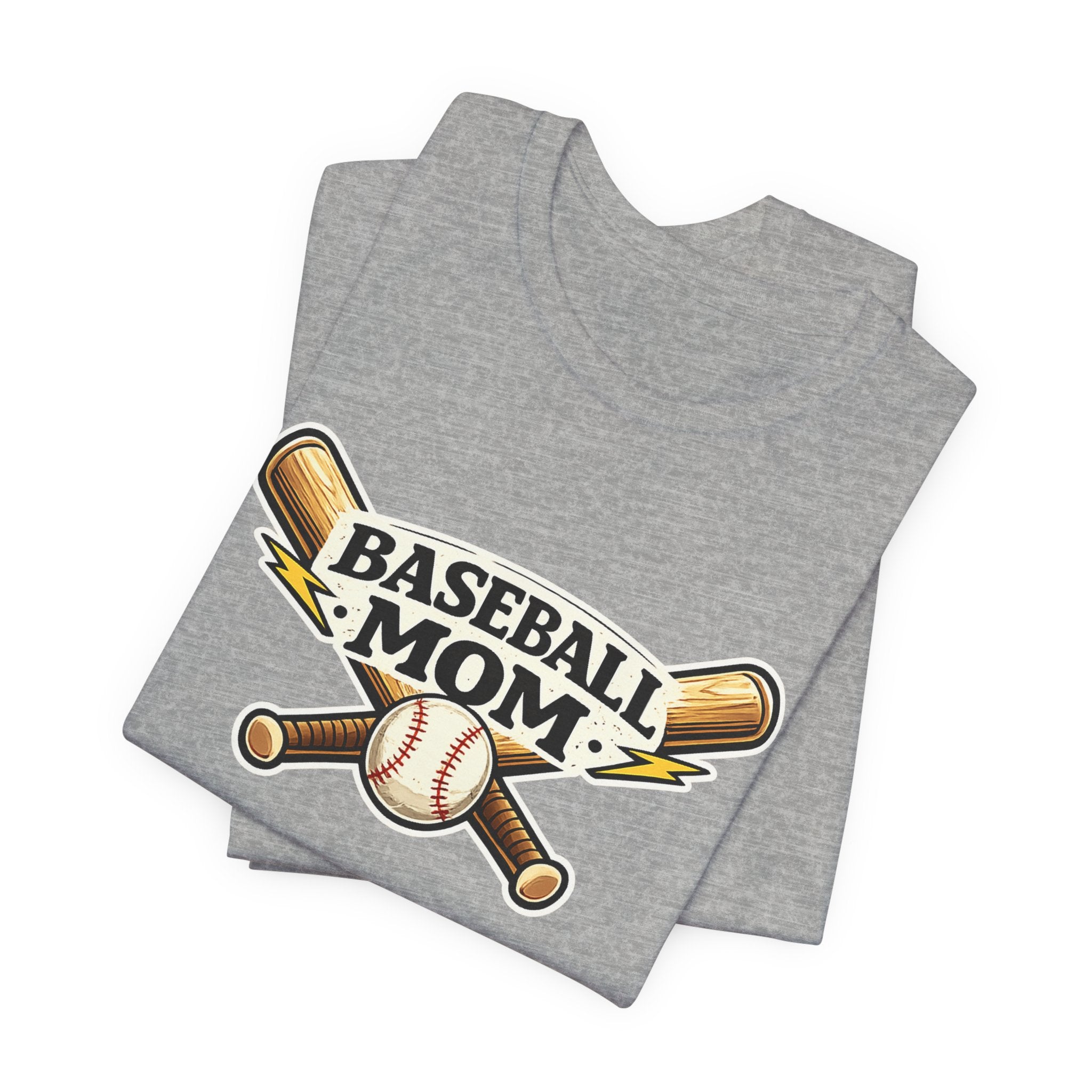 Baseball Mom T-Shirt – Retro Crossed Bats & Baseball Graphic Tee