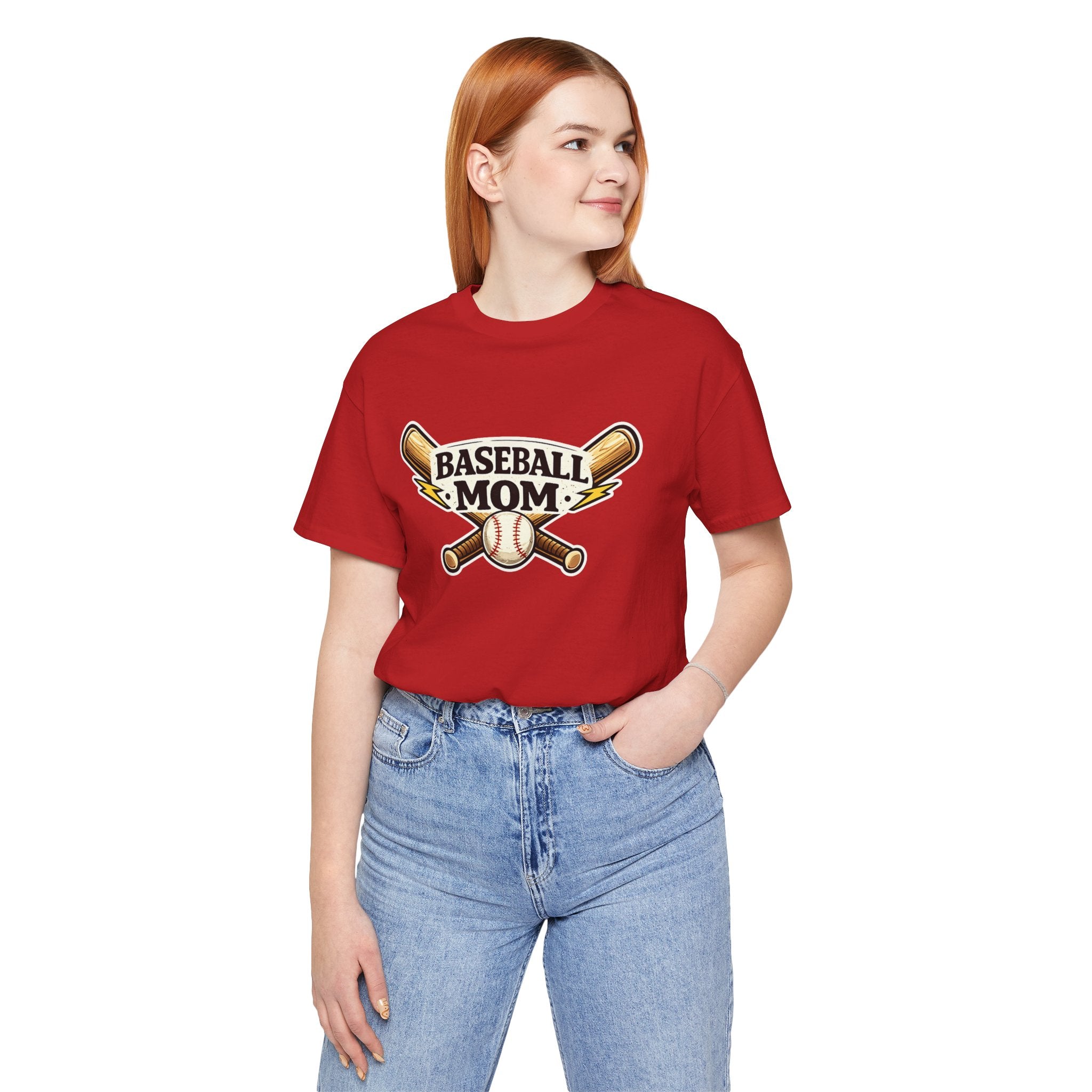 Baseball Mom T-Shirt – Retro Crossed Bats & Baseball Graphic Tee