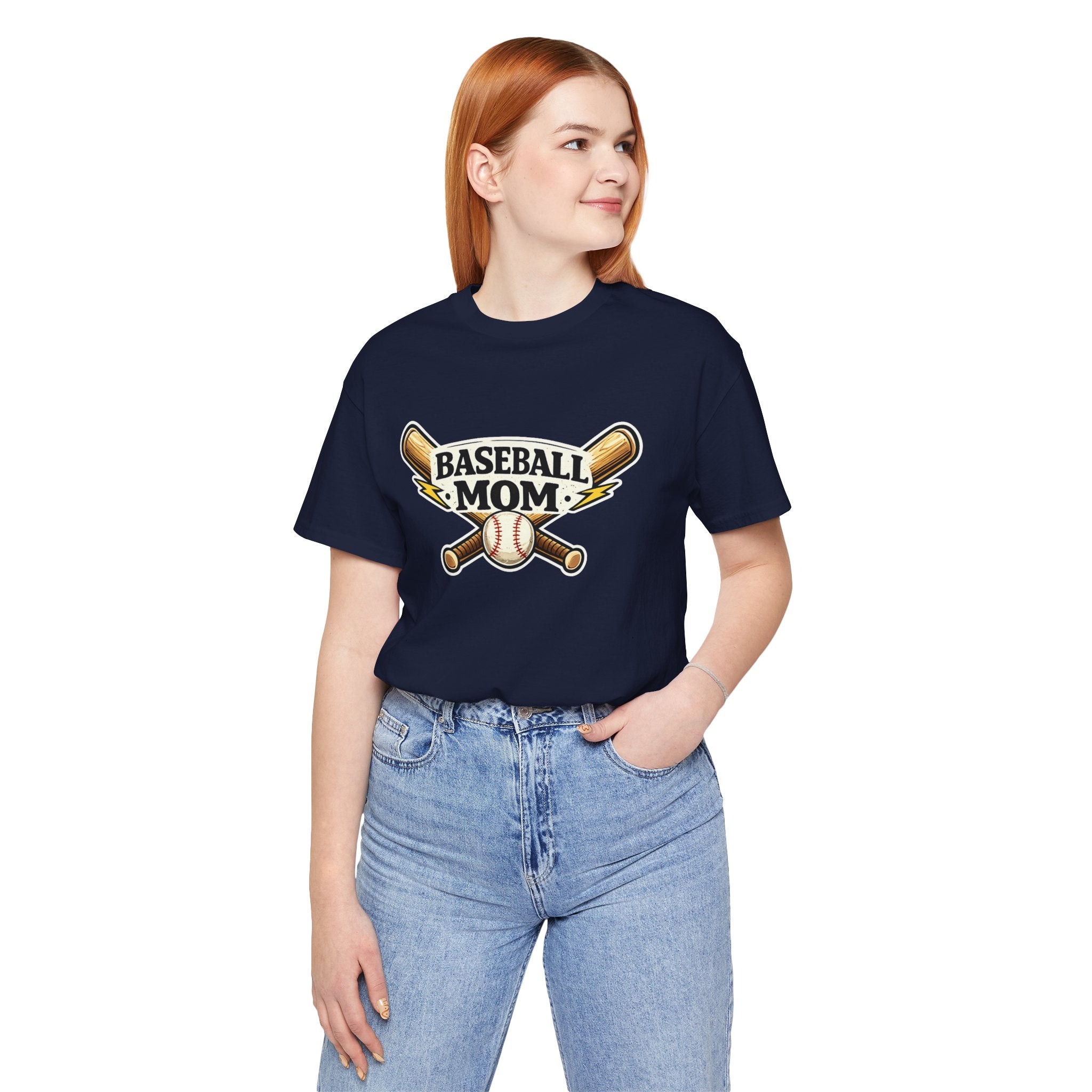 Baseball Mom T-Shirt – Retro Crossed Bats & Baseball Graphic Tee