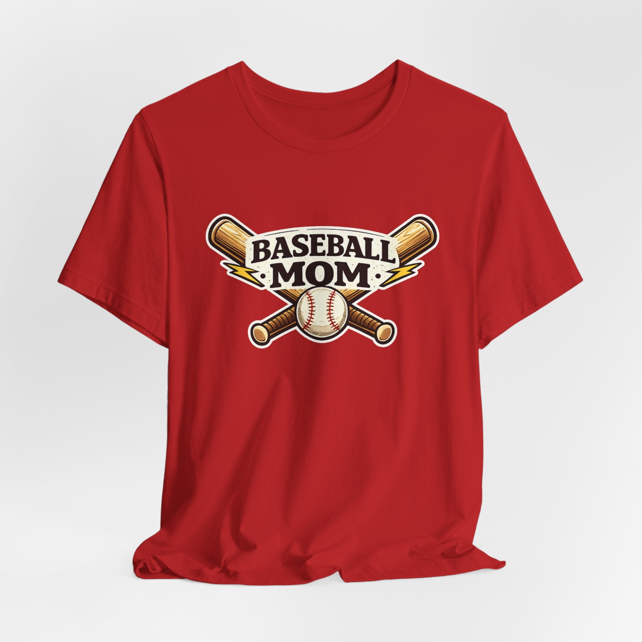 Baseball Mom T-Shirt – Retro Crossed Bats & Baseball Graphic Tee