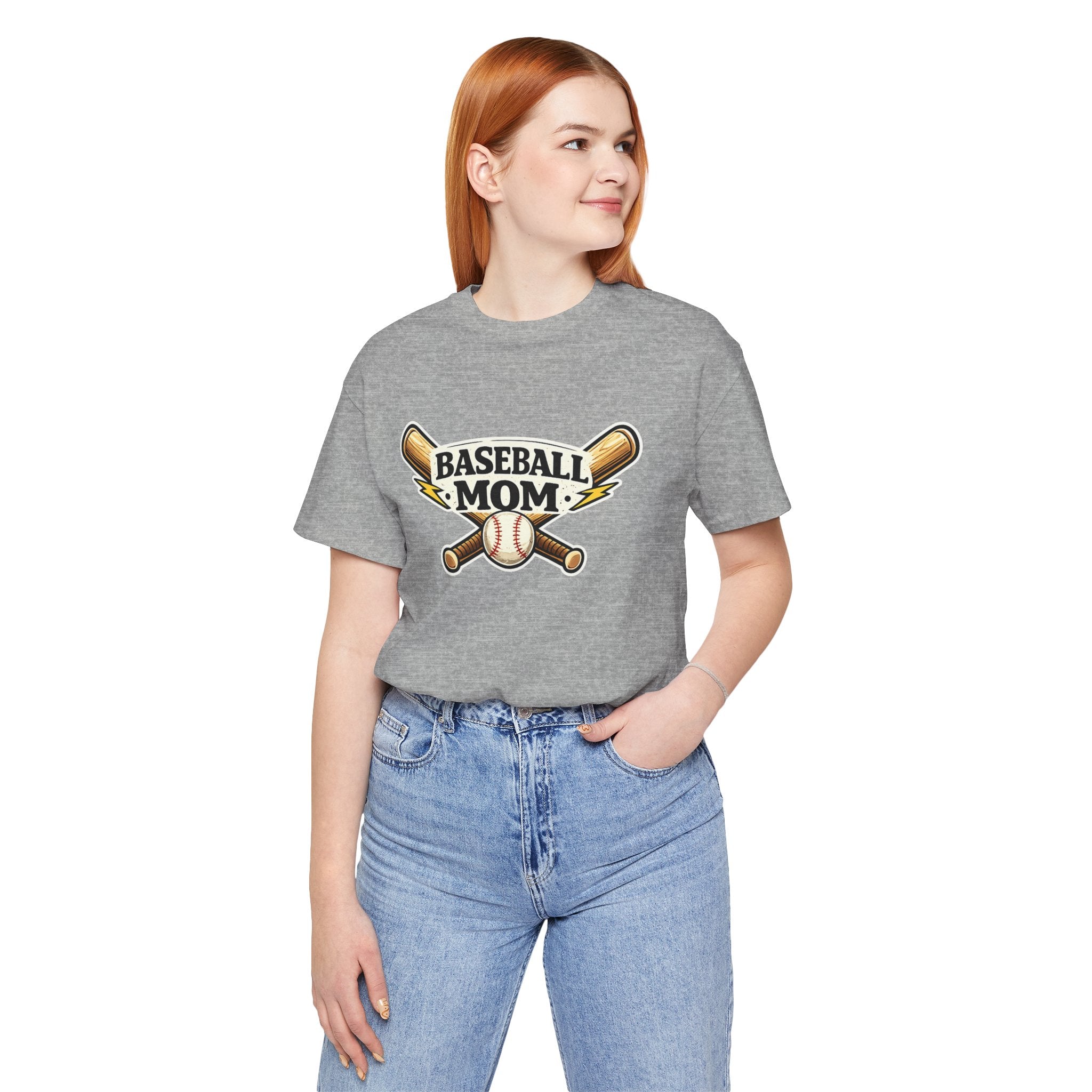 Baseball Mom T-Shirt – Retro Crossed Bats & Baseball Graphic Tee