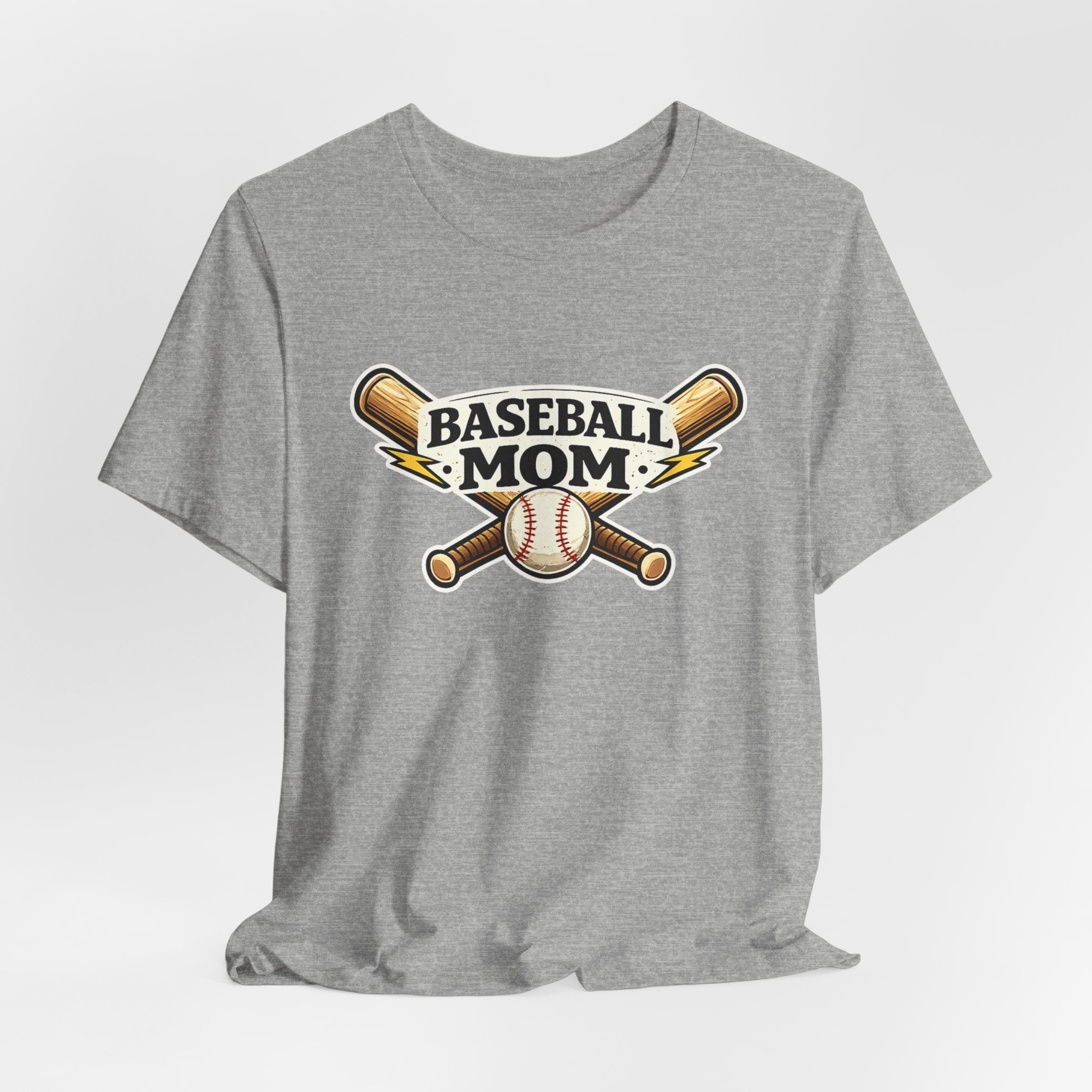 Baseball Mom T-Shirt – Retro Crossed Bats & Baseball Graphic Tee