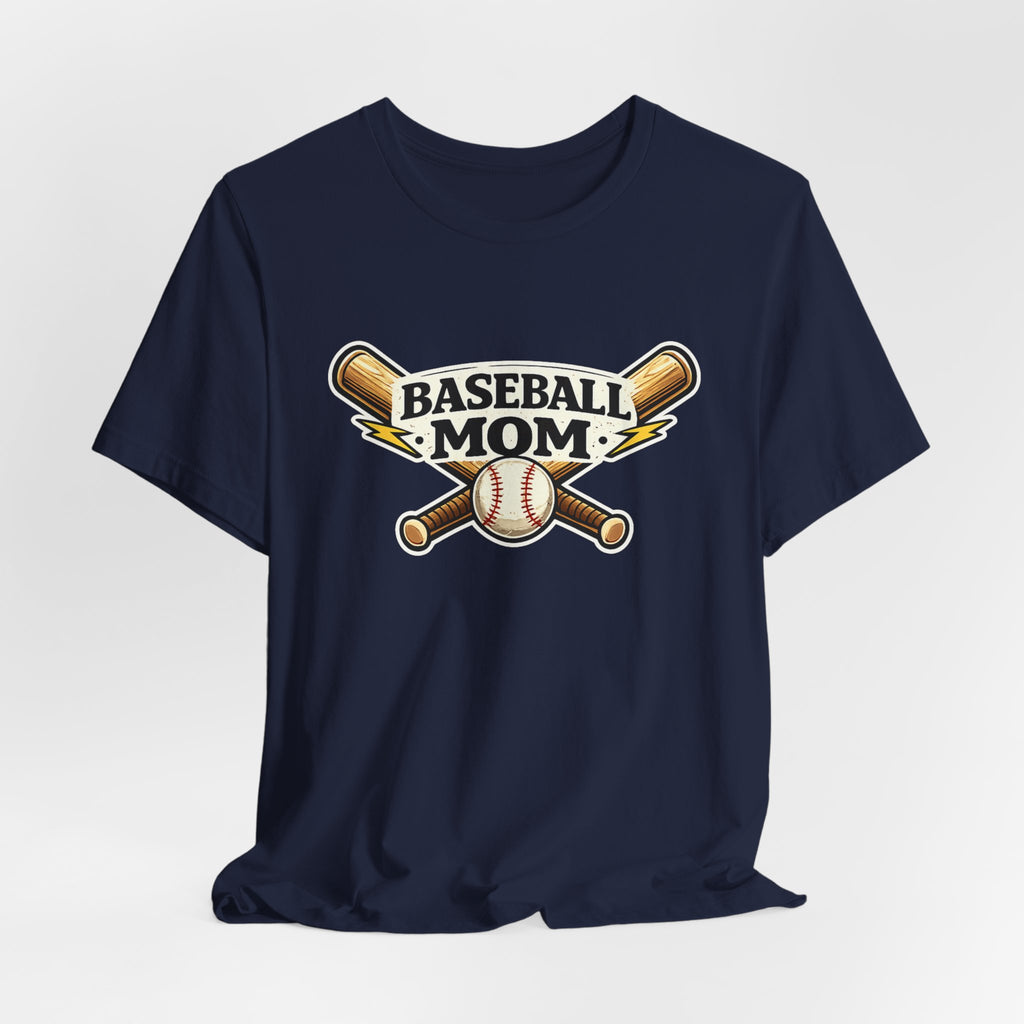 Baseball Mom T-Shirt – Retro Crossed Bats & Baseball Graphic Tee